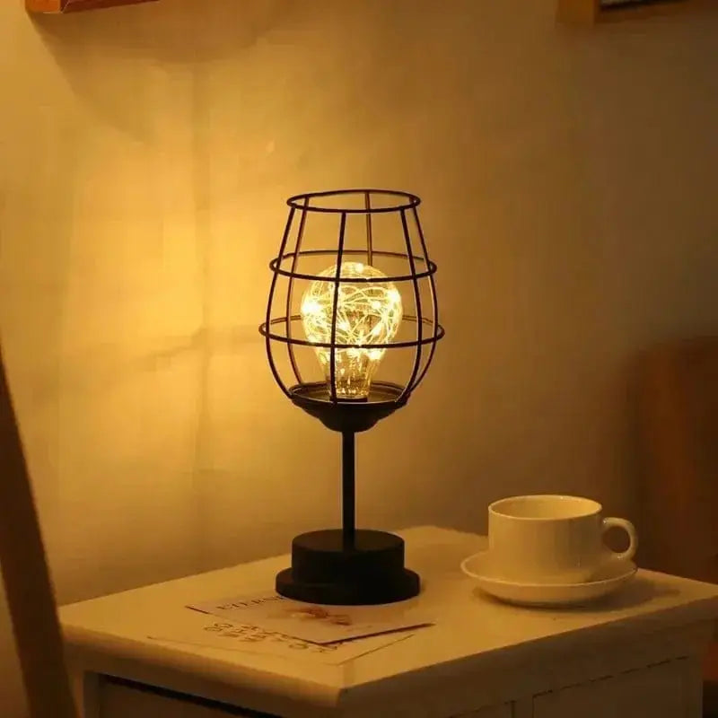 Lampe de Chevet à Pile Industrielle - BlackSteel - Cocon de Lune