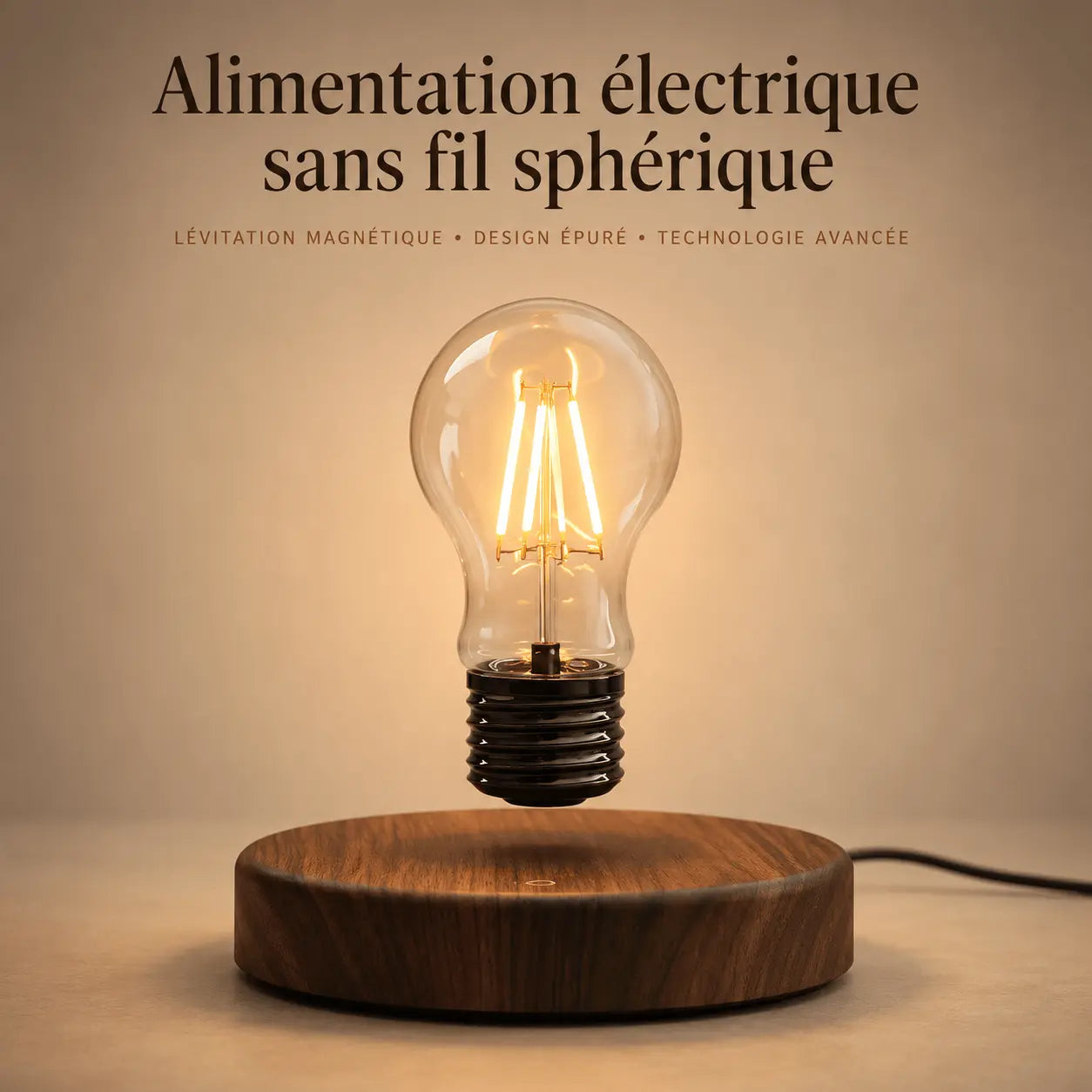 Lampe de Chevet Industrielle Lévitation – Ampoule Flottante - Cocon de 