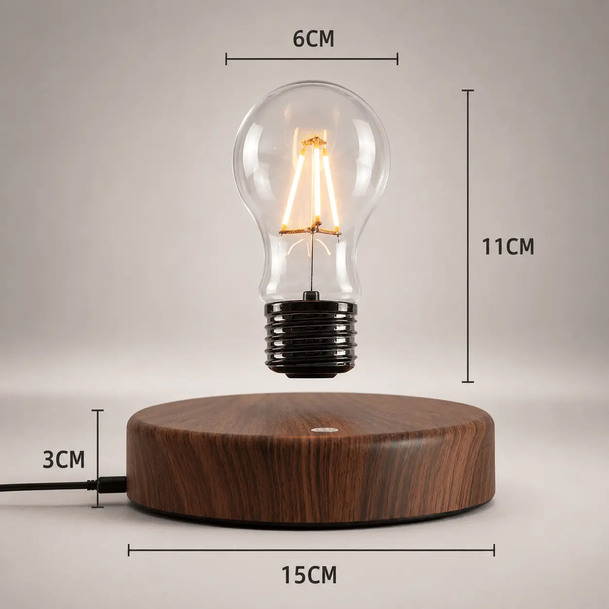 Lampe de Chevet Industrielle Lévitation – Ampoule Flottante - Cocon de 