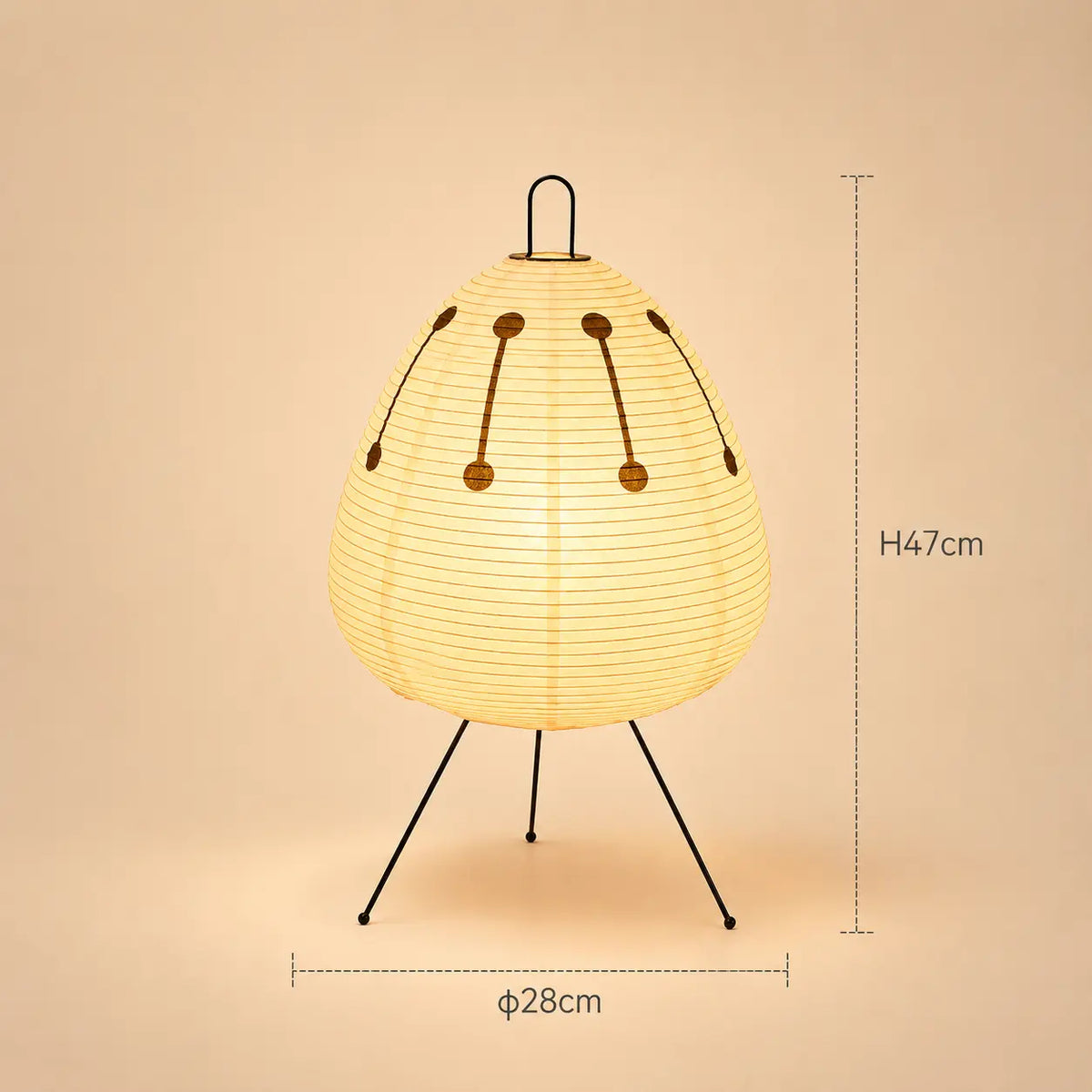 Lampe de Chevet Japonaise en Papier de Riz Trépied - Andon | Cocon de Lune