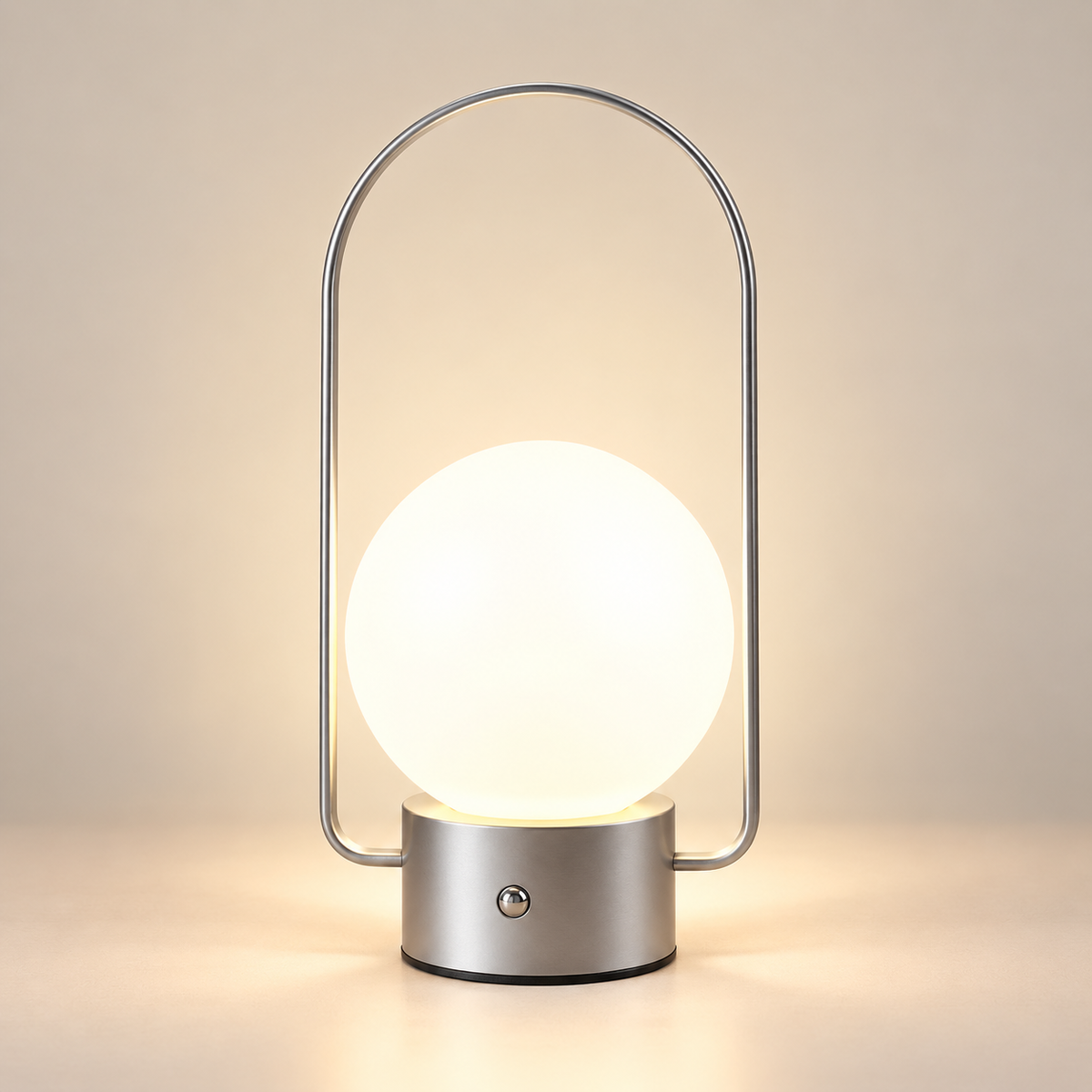 Lampe de Chevet Lanterne à Poignée Rechargeable - OldSteel | Cocon de Lune - Argent
