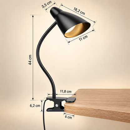 Lampe de Chevet Liseuse à Poser ou à Pince - Sora | Cocon de Lune - Version à pince, dimensions