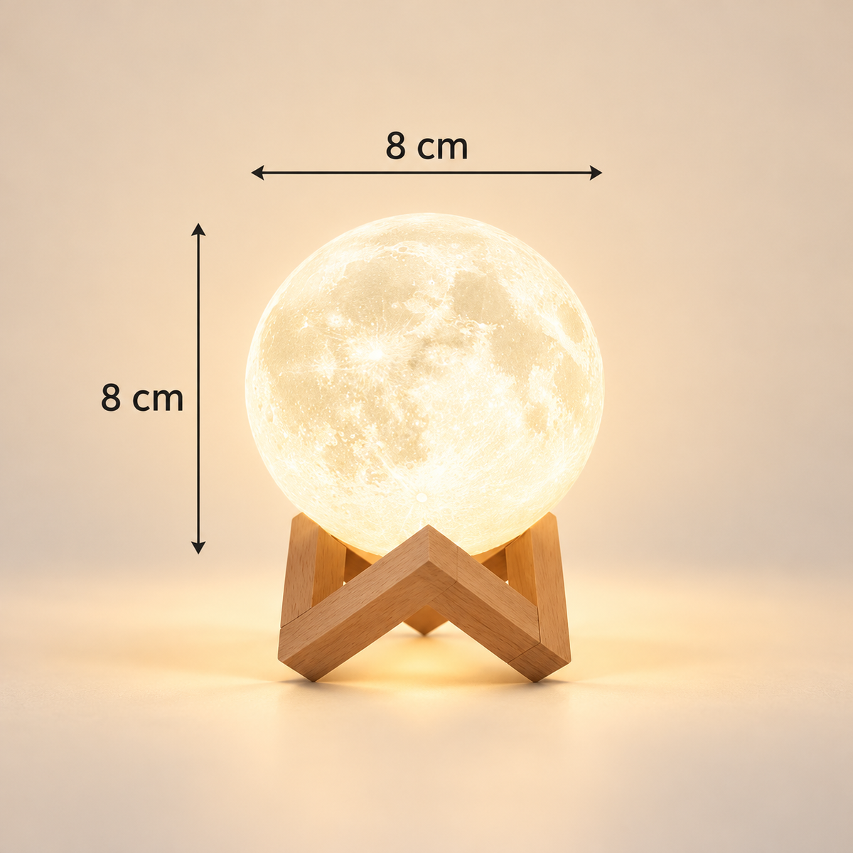 Lampe de Chevet Lune 16 Couleurs - Bois de Lune | Cocon de Lune - taille 8 cm