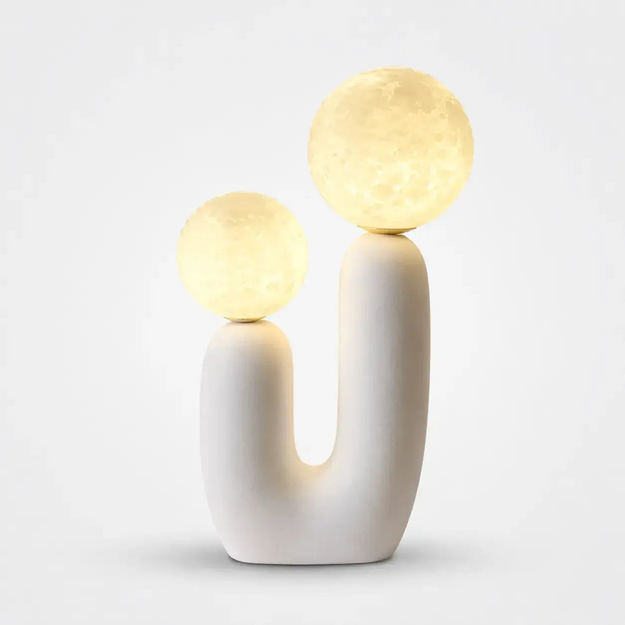 Lampe de Chevet en Verre Soufflé Design Sculptural - Duo de Lune | Cocon de Lune Lune Blanc