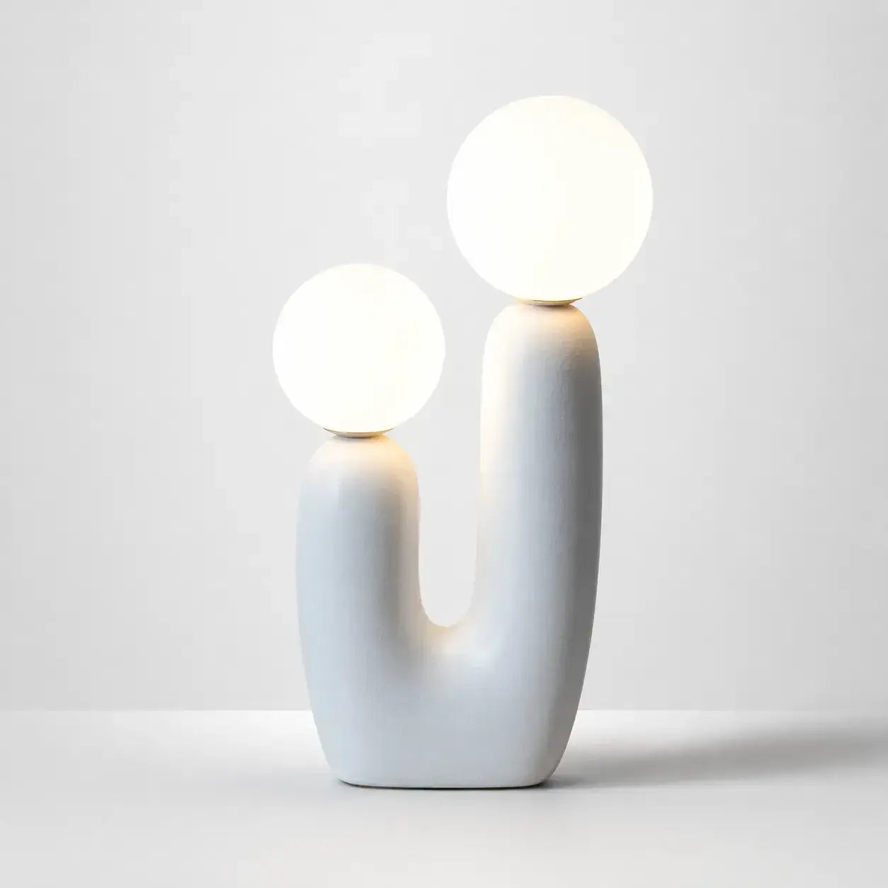 Lampe de Chevet en Verre Soufflé Design Sculptural - Duo de Lune | Cocon de Lune Verre Blanc
