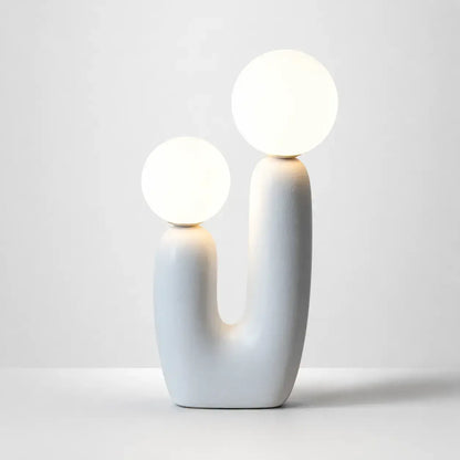 Lampe de Chevet en Verre Soufflé Design Sculptural - Duo de Lune | Cocon de Lune Verre Blanc