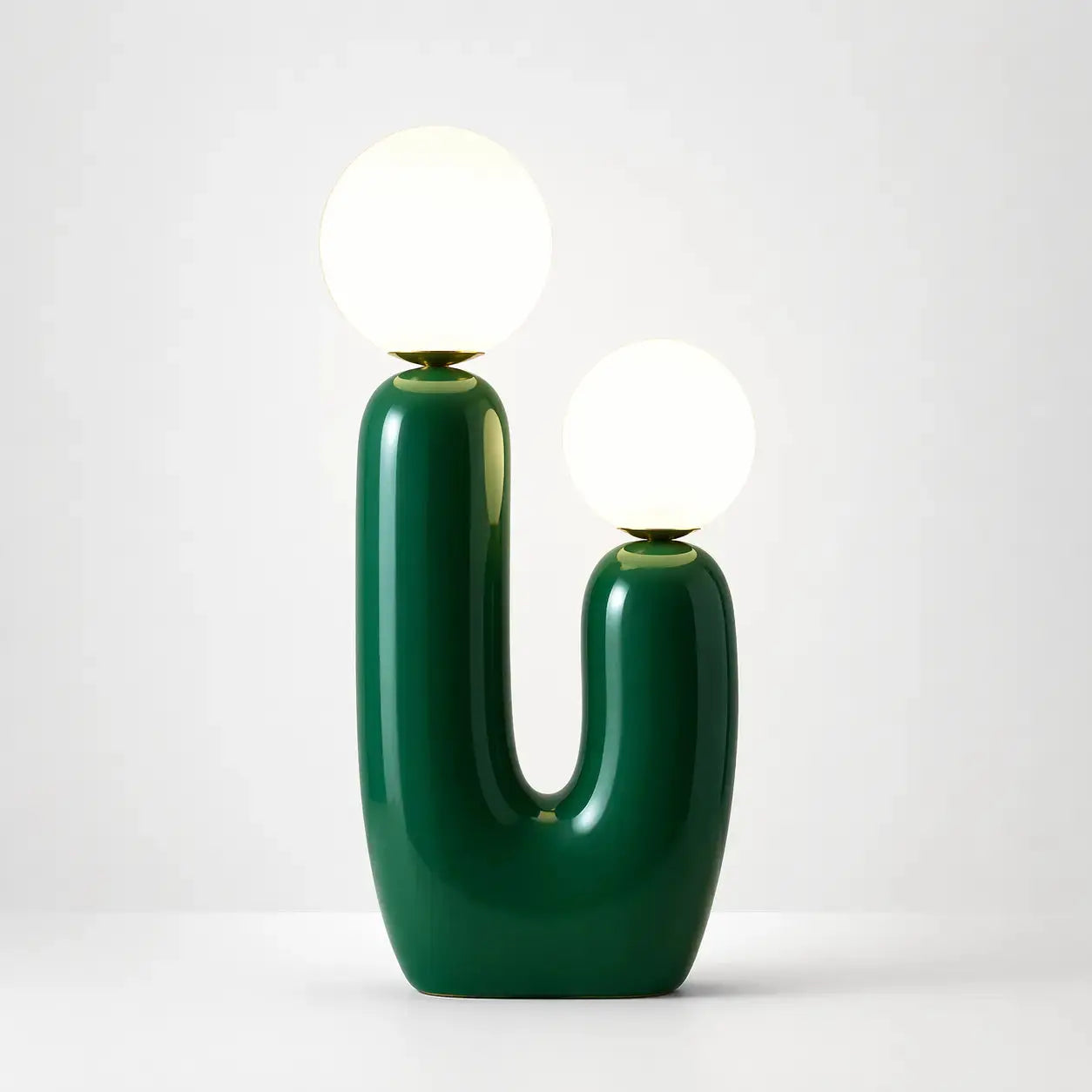Lampe de Chevet en Verre Soufflé Design Sculptural - Duo de Lune | Cocon de Lune Verre Vert