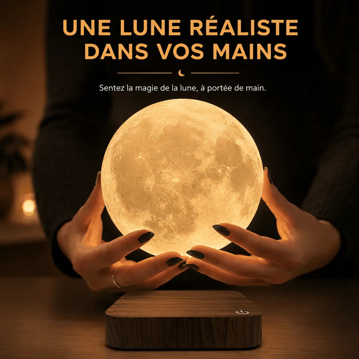Lampe de Chevet Moderne Lune Lévitation – Lune Douce - Cocon de Lune
