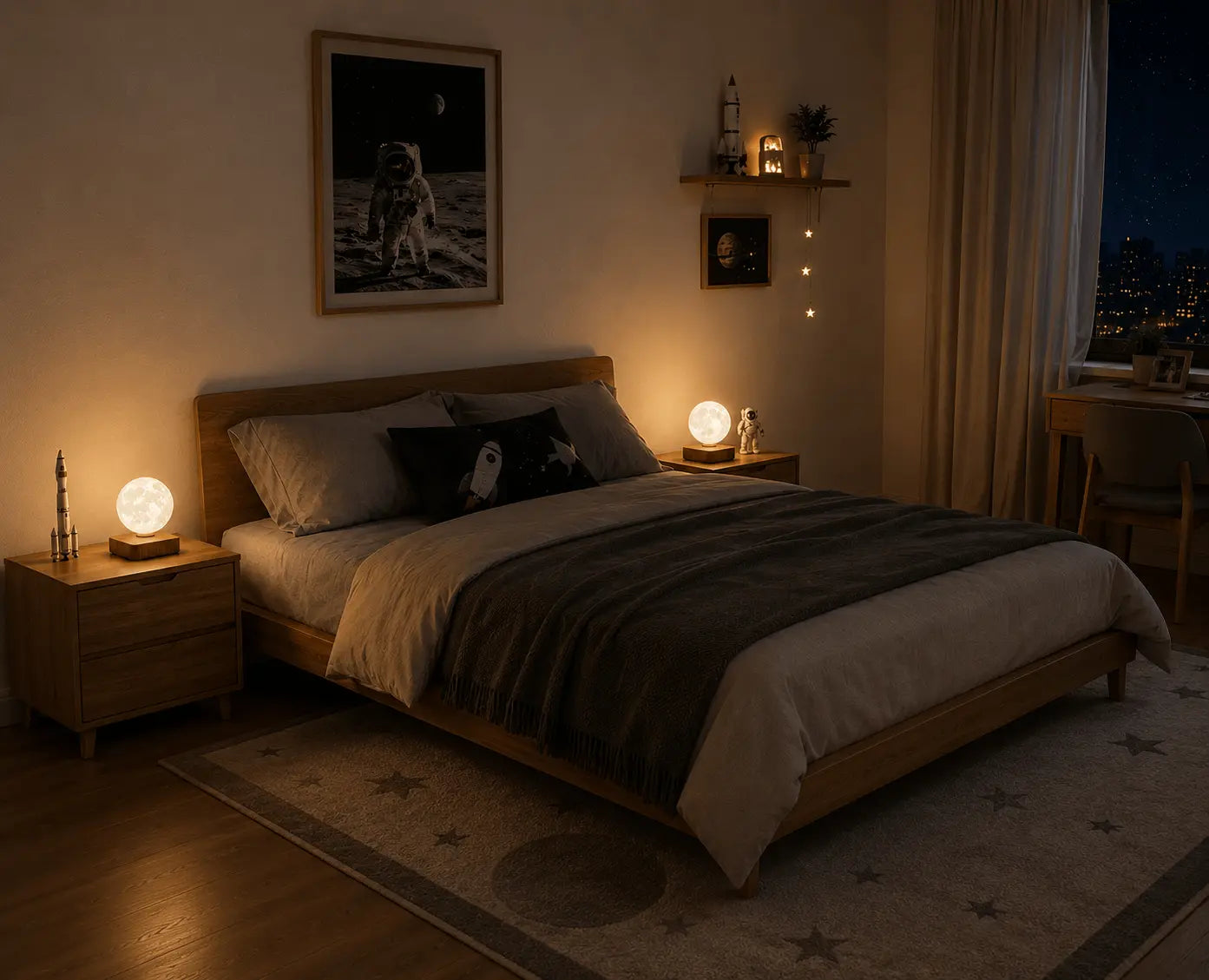 Lampe de Chevet Moderne Lune Lévitation – Lune Douce - Cocon de Lune