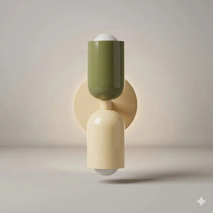 Lampe de Chevet Murale Design - ArkaWall | Cocon de Lune Vert/Blanc