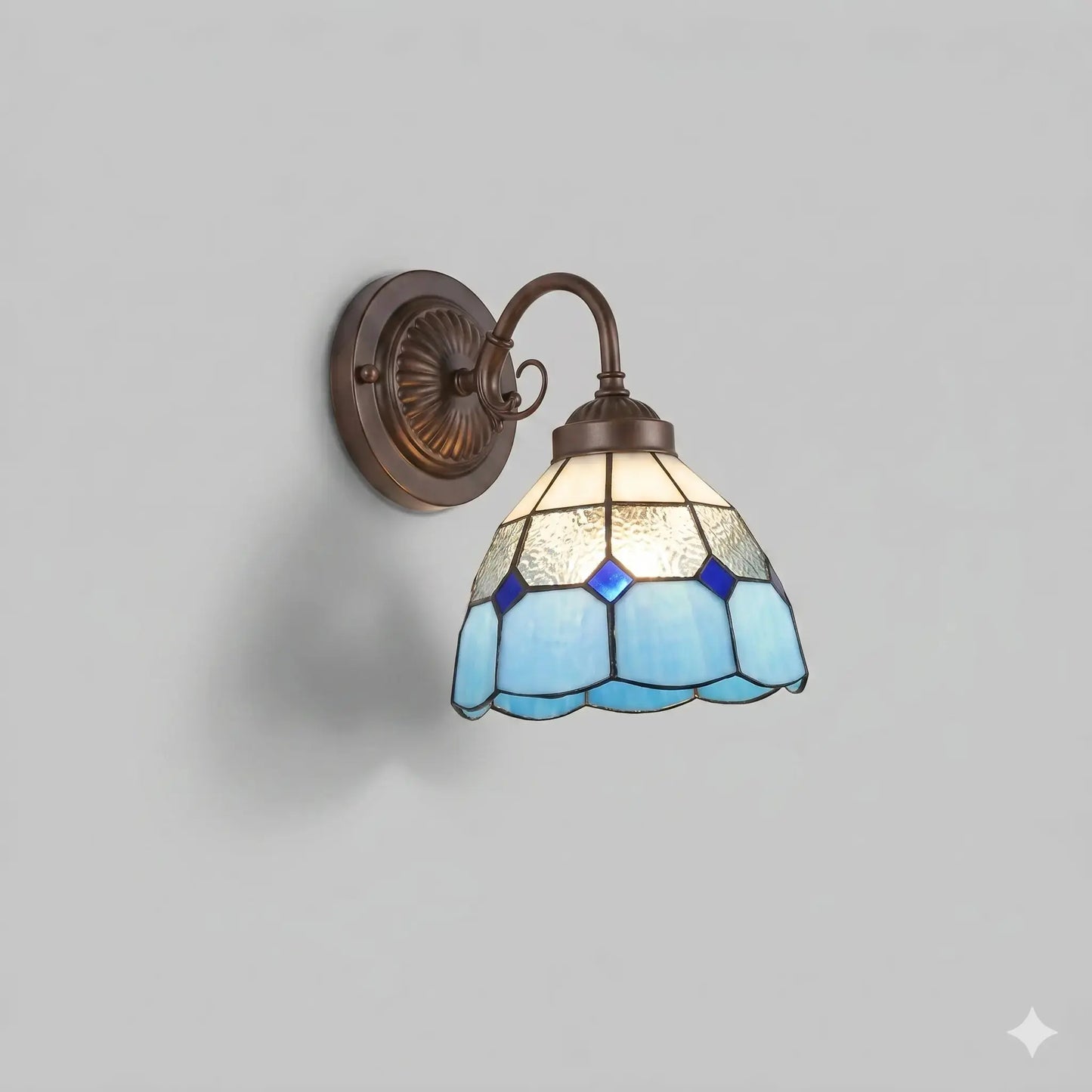 Lampe de Chevet Murale Vitrail Écaille - LightWall | Cocon de Lune Ecaille Bleu/Blanc