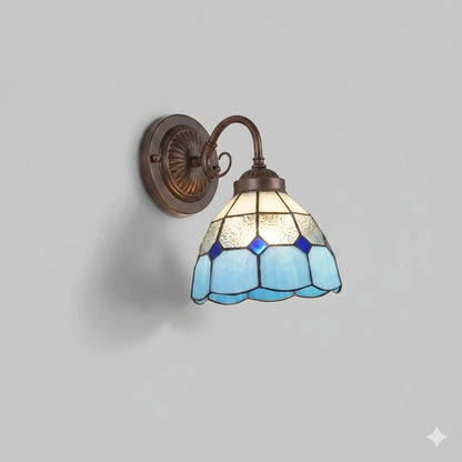 Lampe de Chevet Murale Vitrail Écaille - LightWall | Cocon de Lune Ecaille Bleu/Blanc