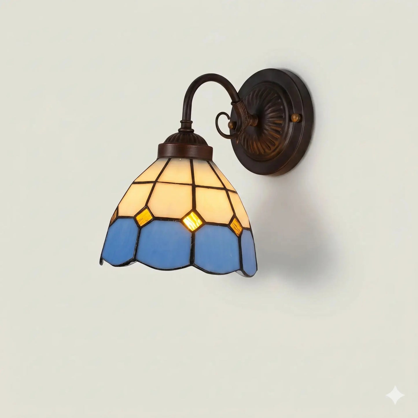 Lampe de Chevet Murale Vitrail Écaille - LightWall | Cocon de Lune Ecaille Bleu/Jaune