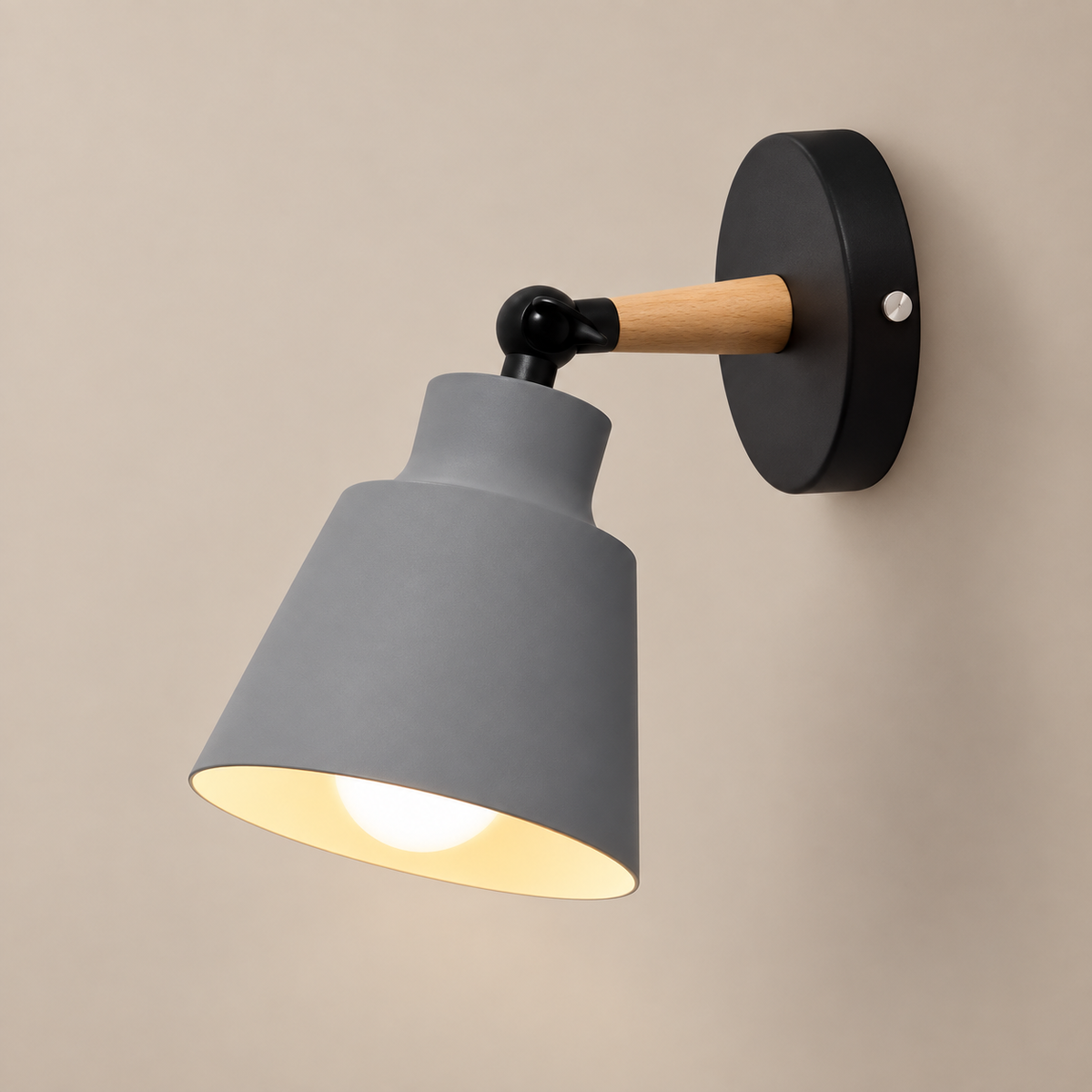 Lampe de Chevet Murale Orientable - Rameau - Gris | Cocon de Lune