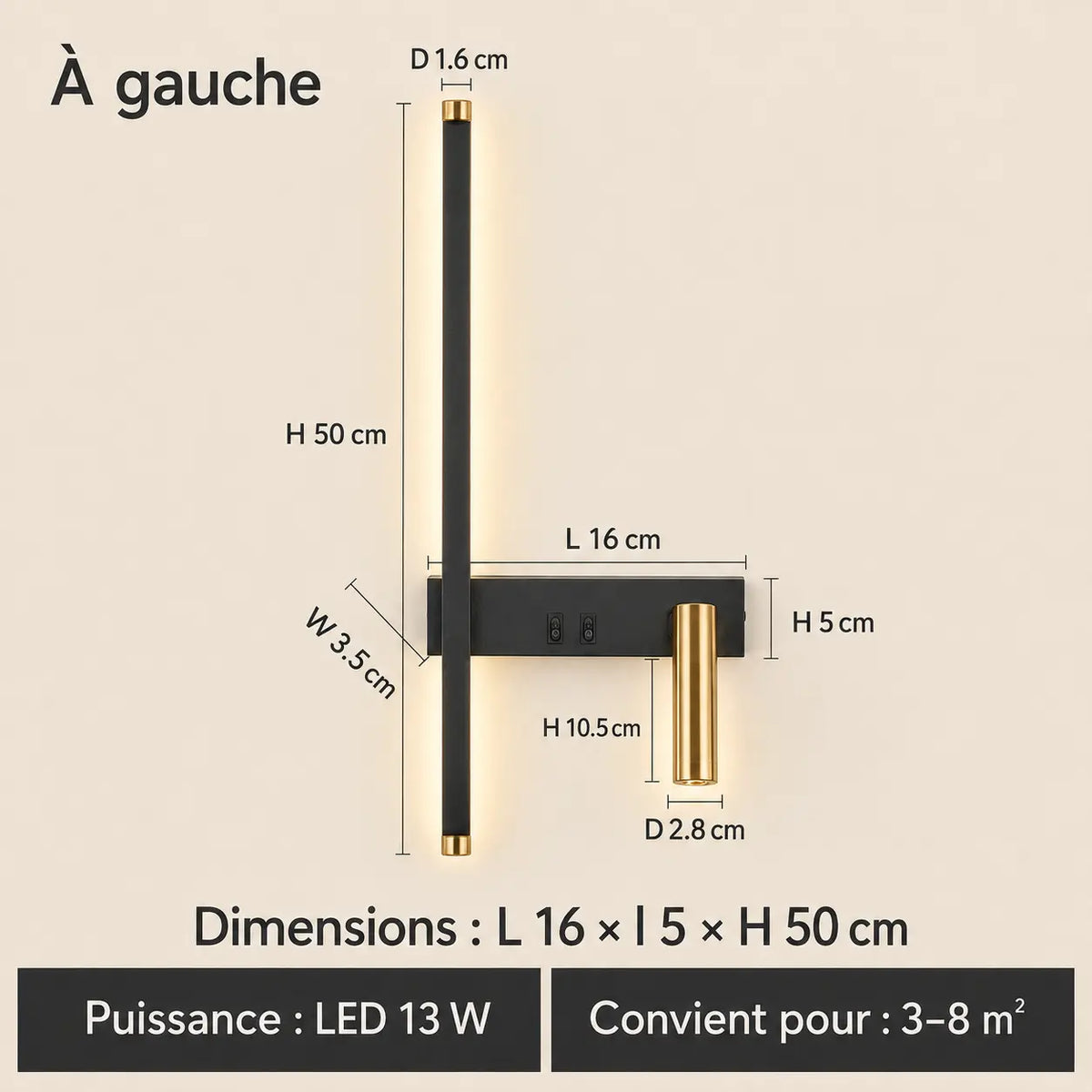 Lampe de Chevet Murale Liseuse Orientable - WallLux Cocon de Lune