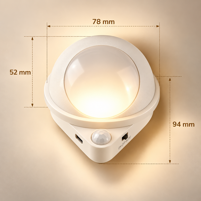 Dimensions de la lampe de chevet murale WallSoft : 52 mm, 78 mm et 94 mm | Cocon de Lune