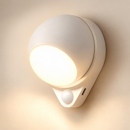 Lampe de chevet murale WallSoft à détecteur de mouvement, lumière blanche, capteur et port de charge | Cocon de Lune