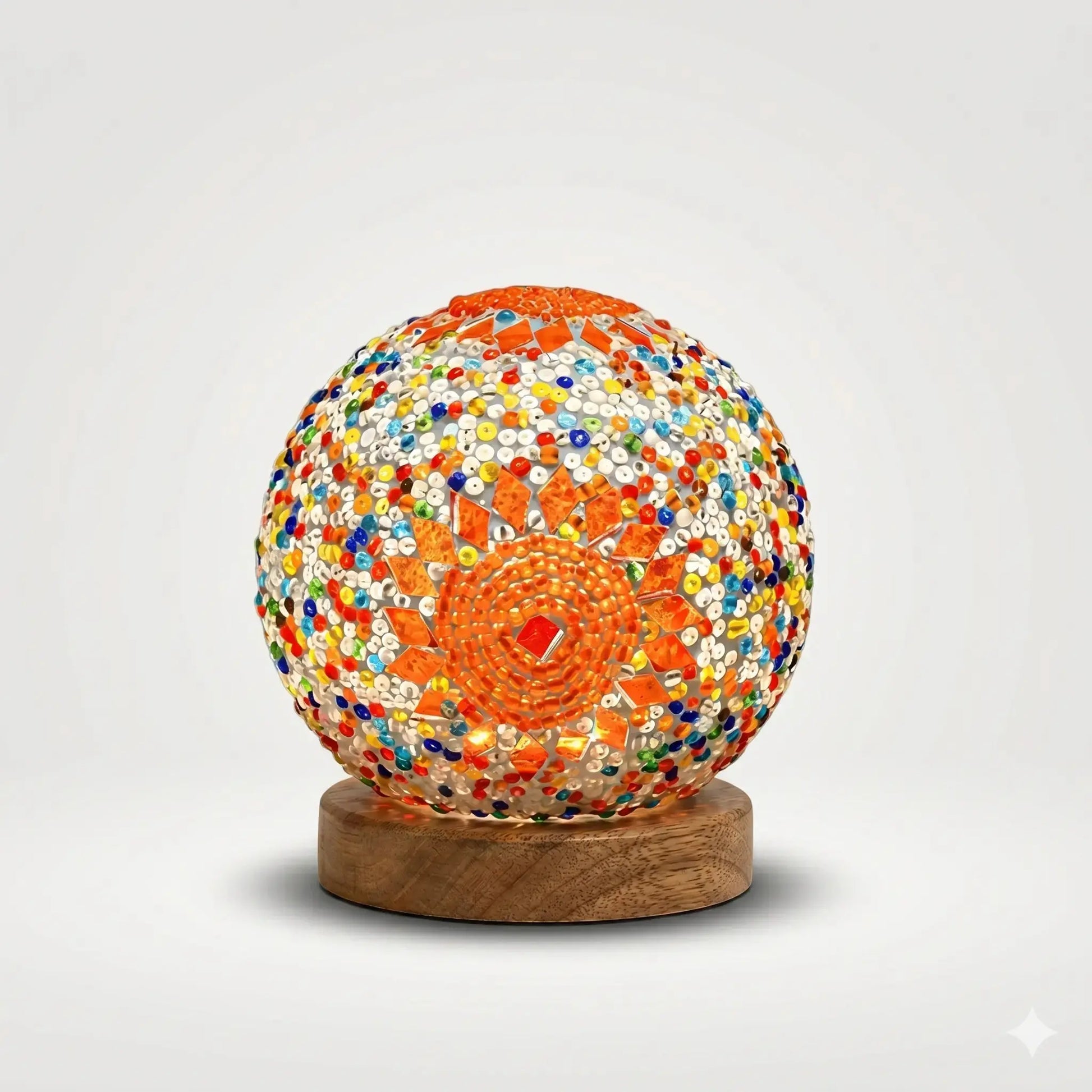 Lampe de Chevet Originale Boule de Verre - Orbio | Cocon de Lune Orange
