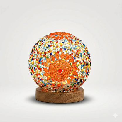 Lampe de Chevet Originale Boule de Verre - Orbio | Cocon de Lune Orange