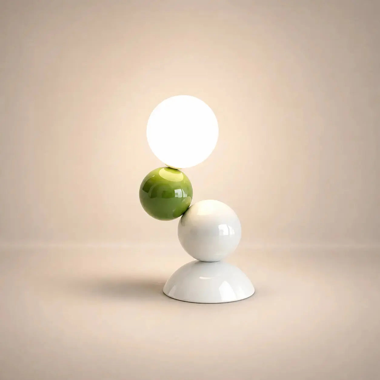 Lampe de Chevet Originale - Spheria | Cocon de Lune Vert-Blanc