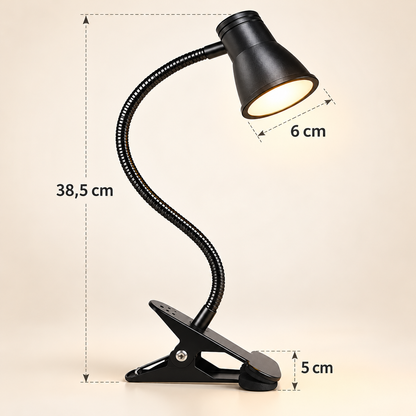 Lampe de Chevet Pince USB 3 Teintes - Petit Ancrage | Cocon de Lune - Dimensions