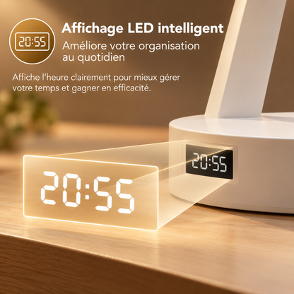 Lampe de Chevet Pliable avec Horloge - Switch | Cocon de Lune - Horloge LED intégrée