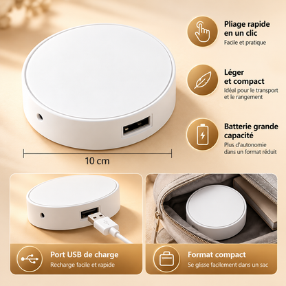 Lampe de Chevet Pliable avec Horloge - Switch | Cocon de Lune - Pliée et compacte