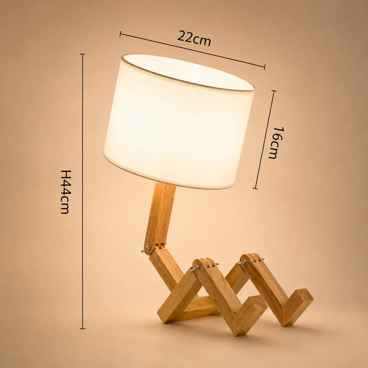 Lampe de Chevet Robot en Bois – Veilleuse LED Déco