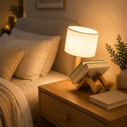 Lampe de Chevet Robot en Bois – Veilleuse LED Déco