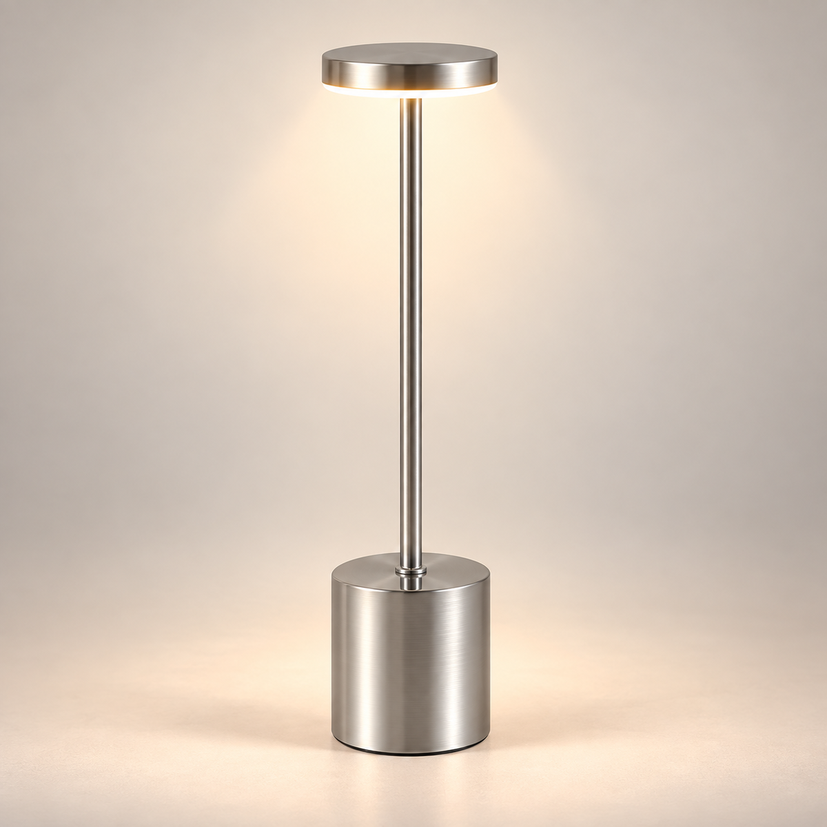 Lampe de Chevet Sans Fil en Aluminium - AirGlow | Cocon de Lune - Argent