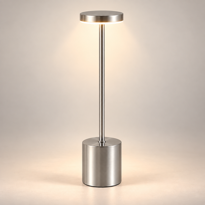 Lampe de Chevet Sans Fil en Aluminium - AirGlow | Cocon de Lune - Argent