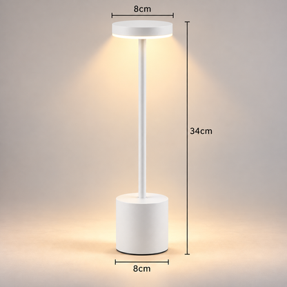 Lampe de Chevet Sans Fil en Aluminium - AirGlow | Cocon de Lune - dimensions Blanc 34 cm x 8 cm