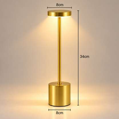 Lampe de Chevet Sans Fil en Aluminium - AirGlow | Cocon de Lune - dimensions Or 34 cm x 8 cm