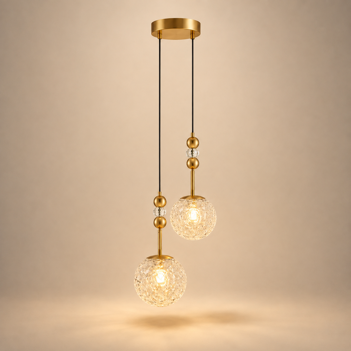 Lampe de Chevet Suspendue en Verre - Boule de Verre - Boule design x2 | Cocon de Lune