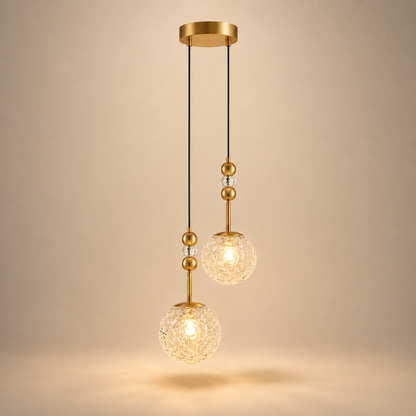 Lampe de Chevet Suspendue en Verre - Boule de Verre - Boule design x2 | Cocon de Lune