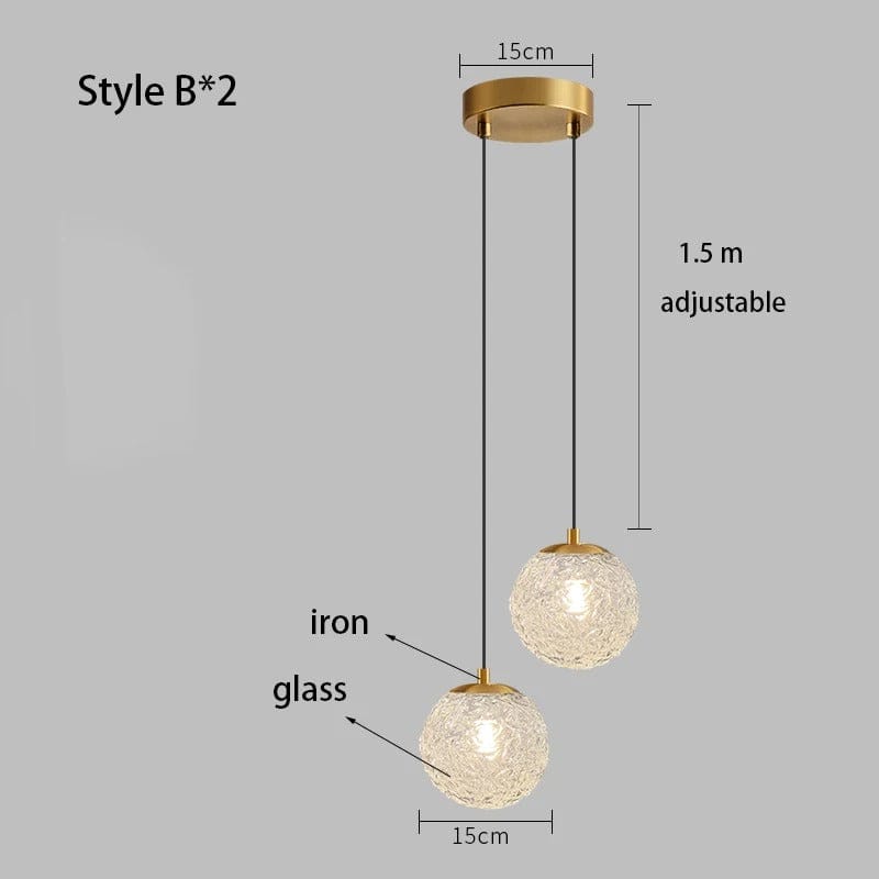 Lampe de Chevet Suspendue - Boule de Verre | Cocon de Lune