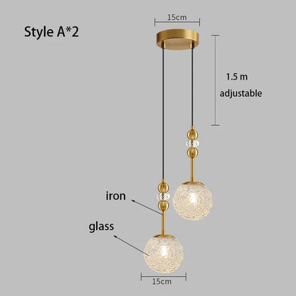 Lampe de Chevet Suspendue - Boule de Verre | Cocon de Lune