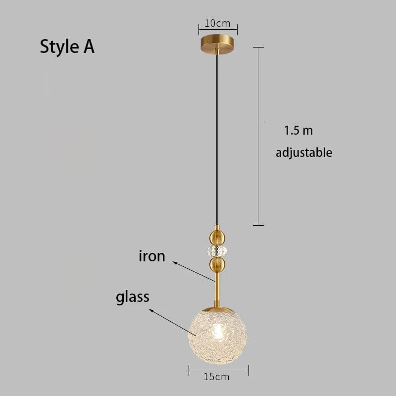 Lampe de Chevet Suspendue - Boule de Verre | Cocon de Lune