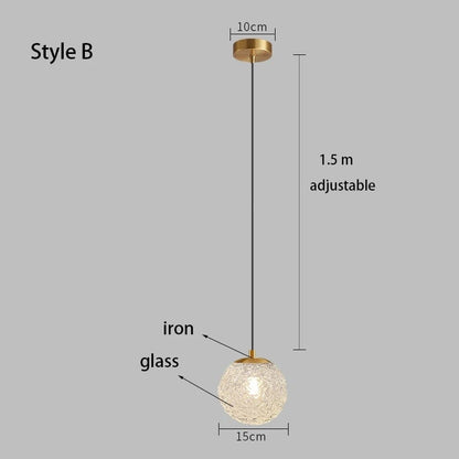 Lampe de Chevet Suspendue - Boule de Verre | Cocon de Lune