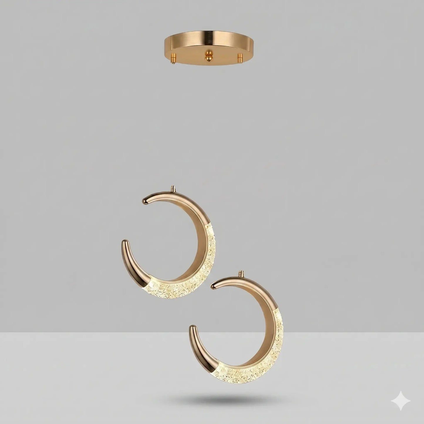 Lampe de Chevet Suspendue - Fil de Lune | Cocon de Lune Double Lune / Lumière Blanche