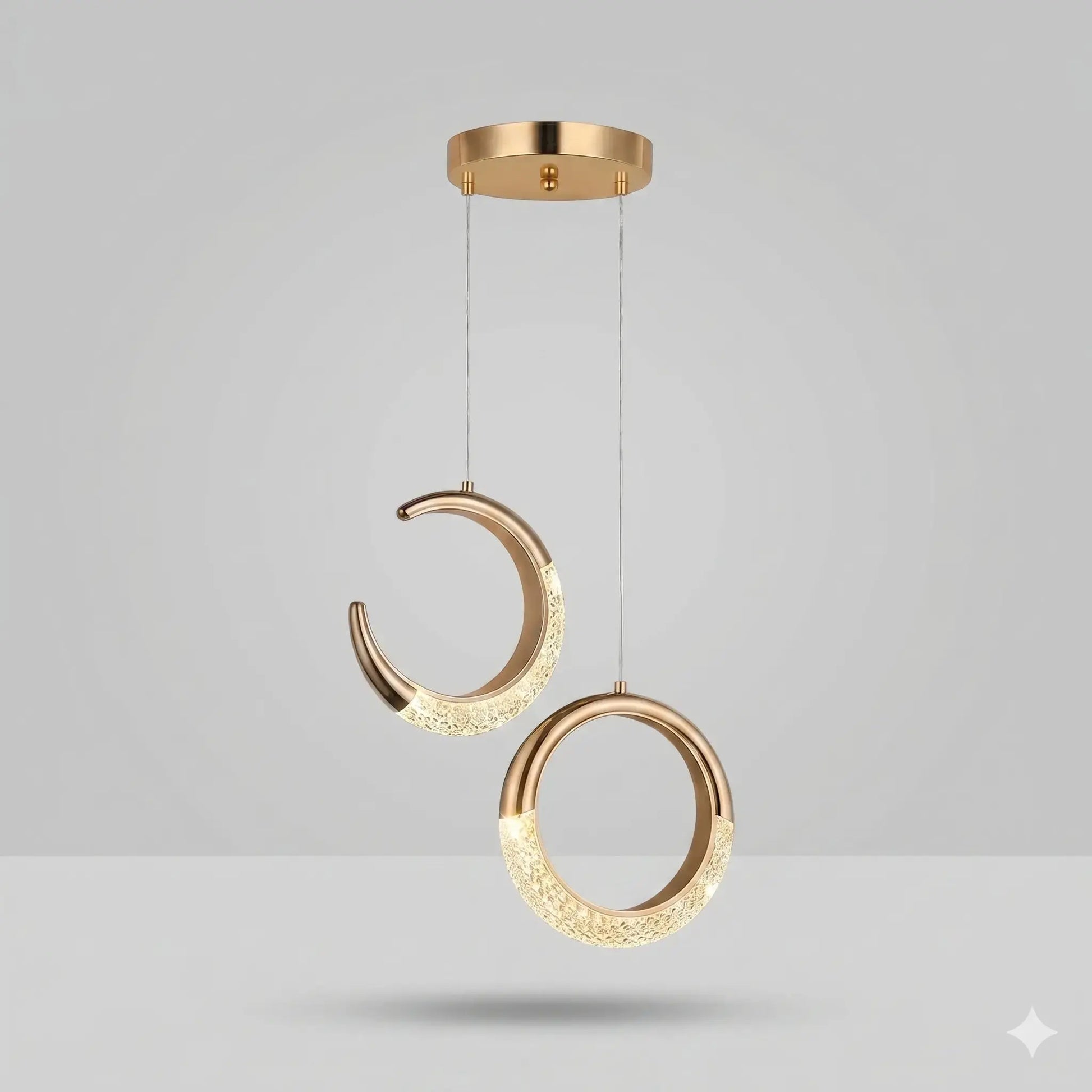 Lampe de Chevet Suspendue - Fil de Lune | Cocon de Lune Lune et Cercle / Lumière Blanche