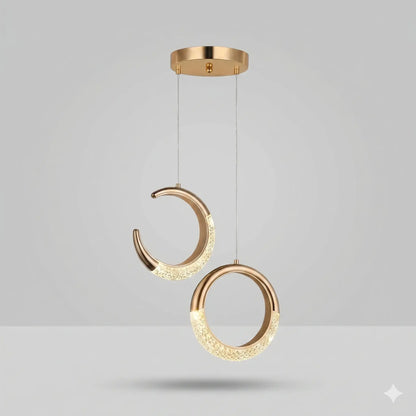 Lampe de Chevet Suspendue - Fil de Lune | Cocon de Lune Lune et Cercle / Lumière Blanche