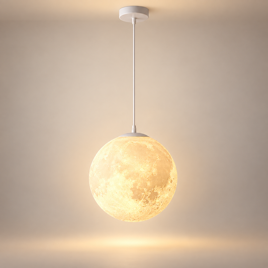 Lampe de Chevet Suspendue Lune 3D - Pleine Lune - Suspension lune allumée | Cocon de Lune