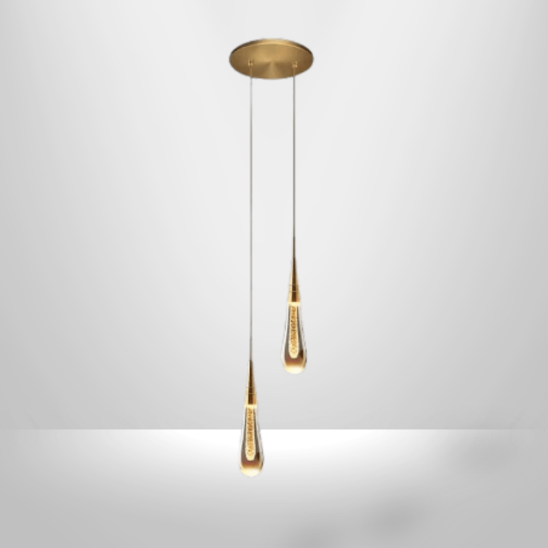 Lampe de Chevet Suspendue - Tige de Lumière | Cocon de Lune Goutte d'Eau x2 / Chaud