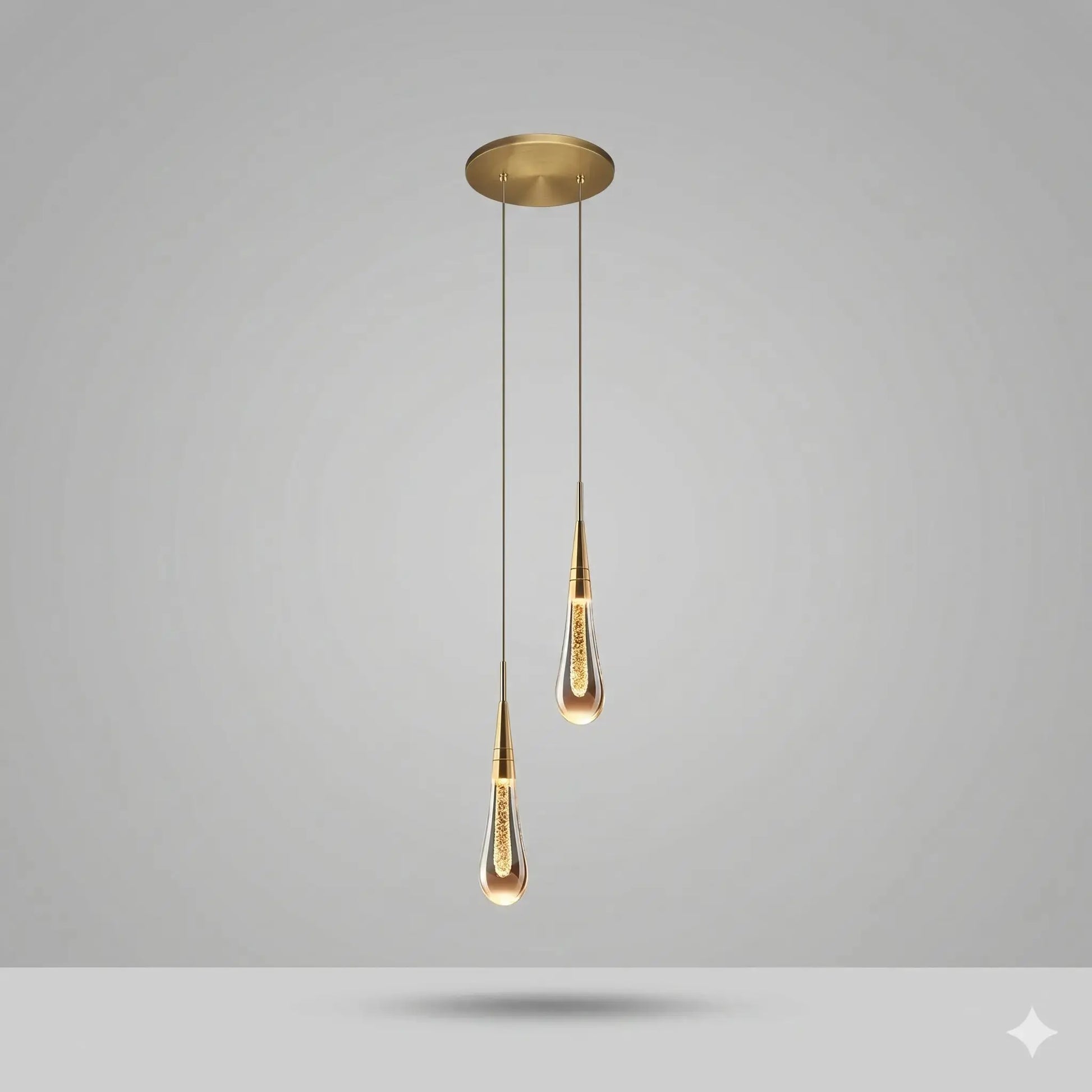 Lampe de Chevet Suspendue - Tige de Lumière | Cocon de Lune Goutte d'Eau x2 / Chaud