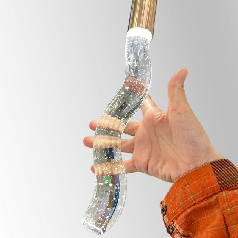 Lampe de Chevet Suspendue - Tige de Lumière | Cocon de Lune Ondulé / Chaud