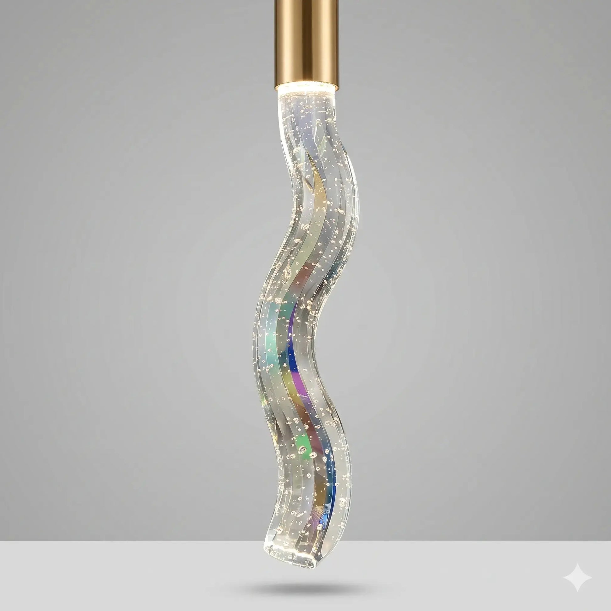 Lampe de Chevet Suspendue - Tige de Lumière | Cocon de Lune Ondulé / Chaud