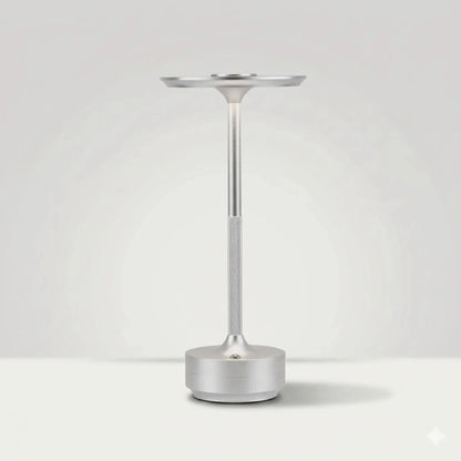 Lampe de Chevet Tactile en Aluminium - LumiTouch | Cocon de Lune Argent