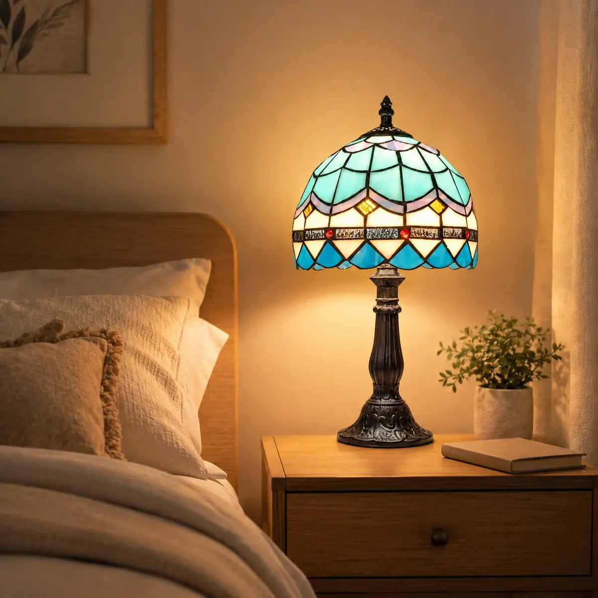 Lampe de Chevet Tiffany - AmberLeaf Cocon de Lune