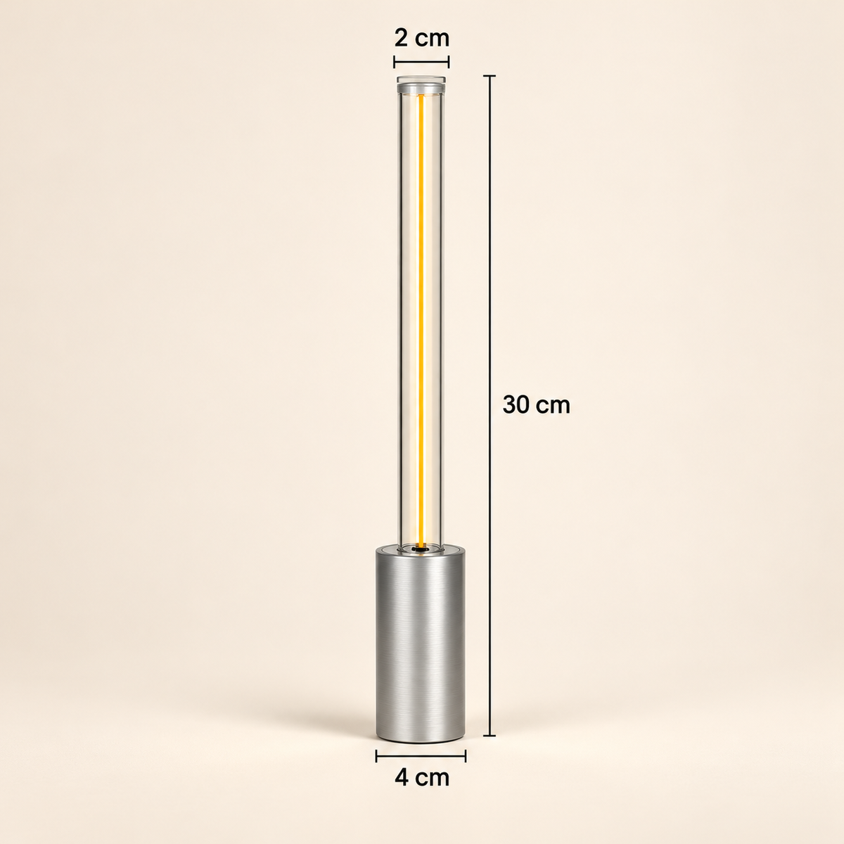 Lampe de Chevet Tube Sans Fil - WandLight | Cocon de Lune - Dimensions